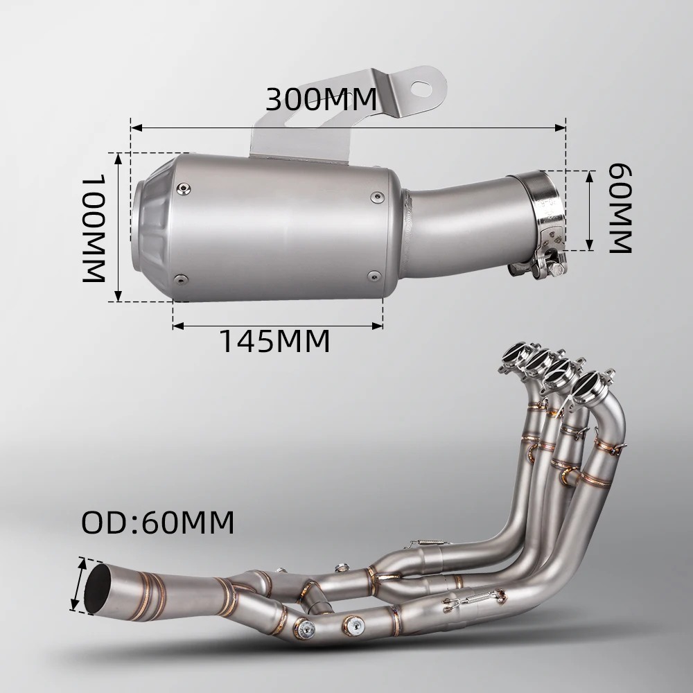 60mm Exhaust Motorcycle Full Systems Front Pipe Escape Moto Muffler for S1000RR 2019-2024 S1000R 2021-2024 Year